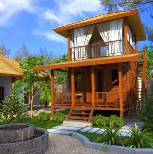 desain rumah kayu minimalis bertingkat