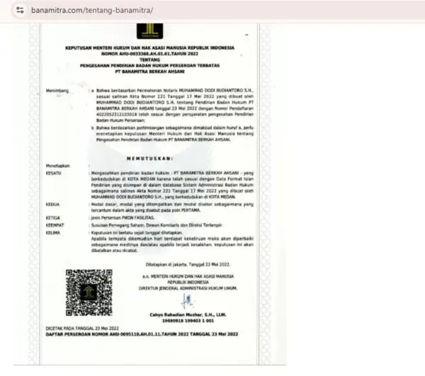 Halaman Tentang Kami Banamitra 