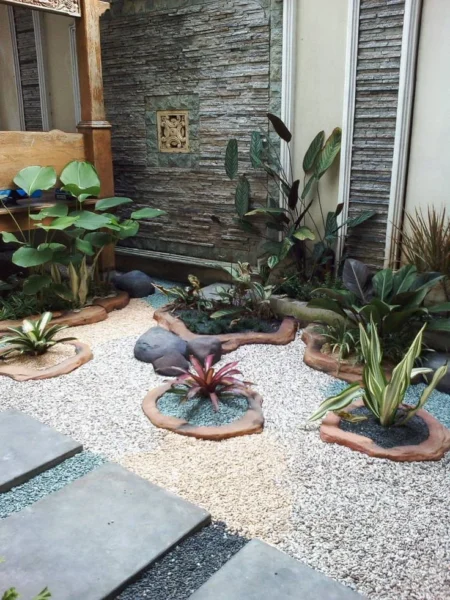 desain tanaman kering depan rumah 1