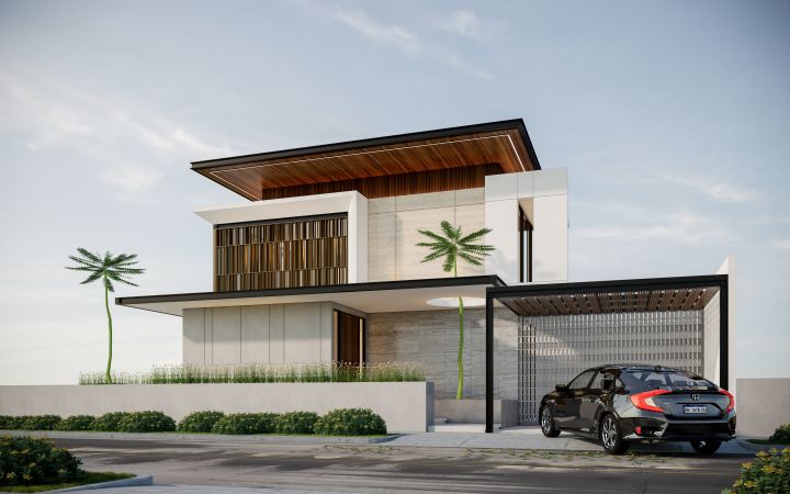 ZX House — rumah tropical dua lantai di Jalan Terpadu, Siantar