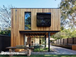 konsep rumah tropis reclaimed timber house